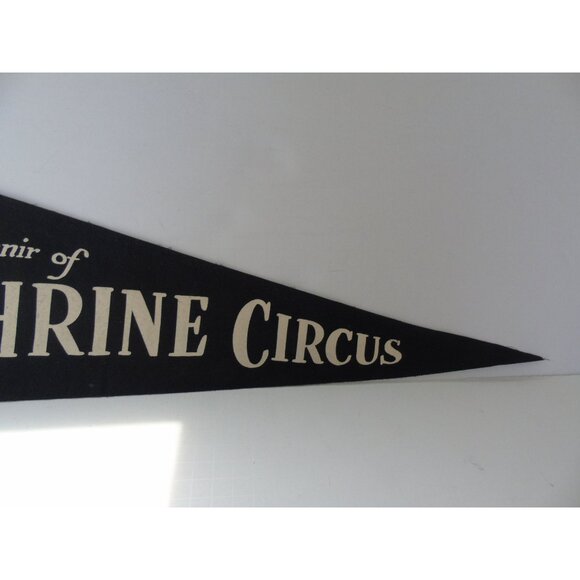 Vintage 1950's Shrine Circus Pennant Black Felt Wall Decor Souvenir Collectible - Picture 5 of 7